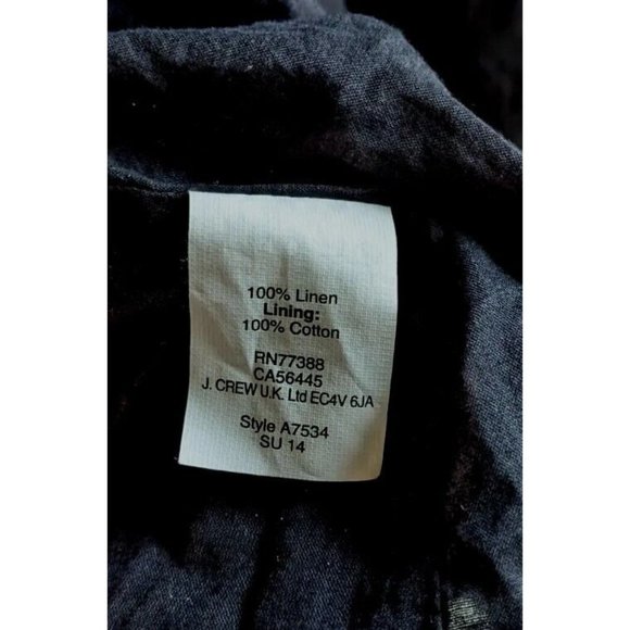 J.Crew Linen Maxi Dress Size 4 Tall Black White Summer Boho minimalist B4 - Picture 9 of 10